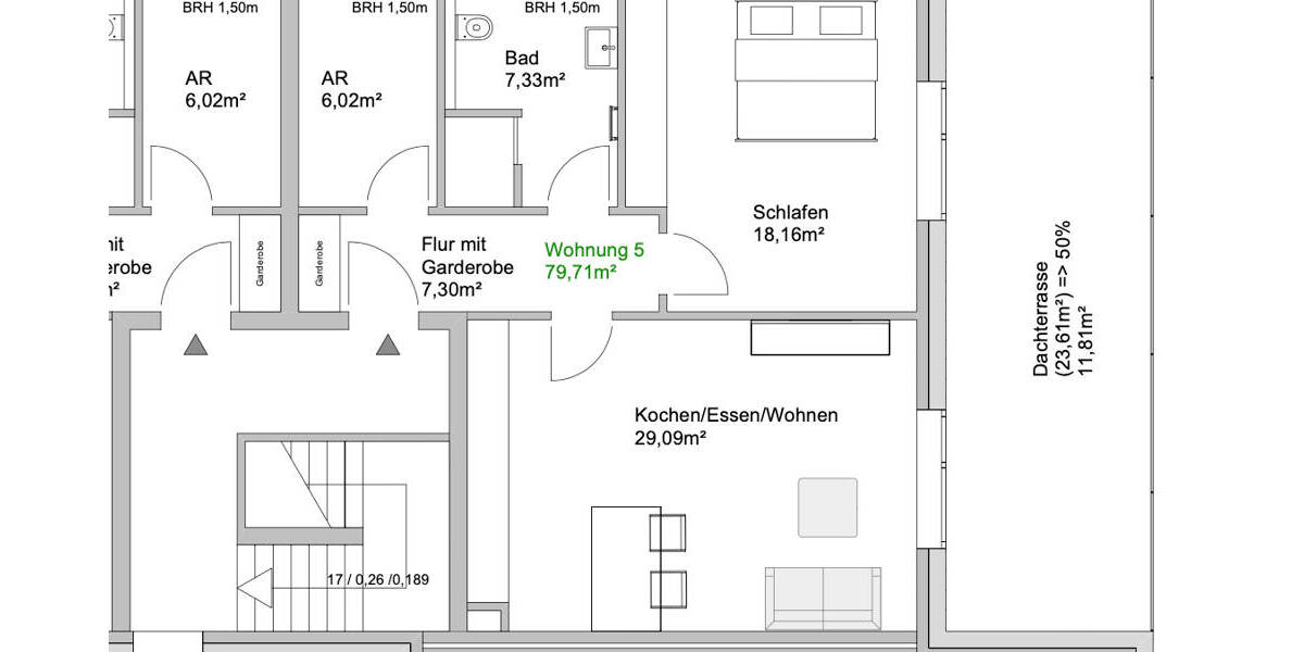 Etagenwohnung Osnabrück Voxtrup - 2 Zimmer, 77 m&sup2;, 323.482&euro; | Angebot:26643993