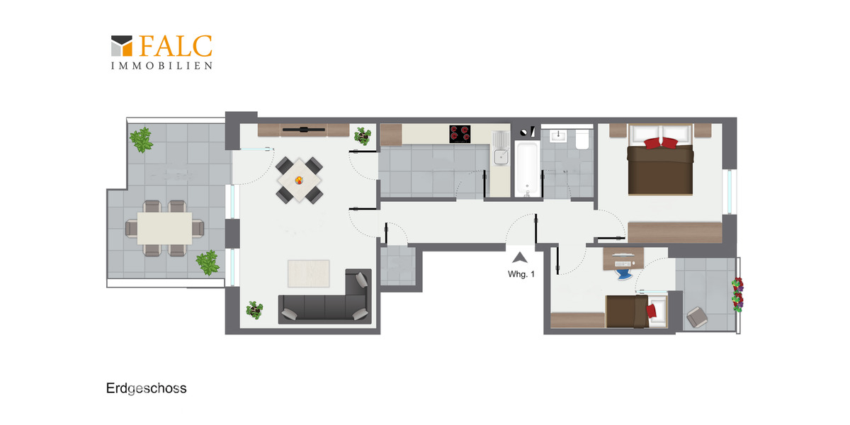 Erdgeschoßwohnung Bad Iburg - 3 Zimmer, 65 m&sup2;, 720&euro; | Angebot:26655534