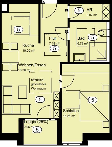 Etagenwohnung Recke - 2 Zimmer, 61 m&sup2;, 366&euro; | Angebot:25917227