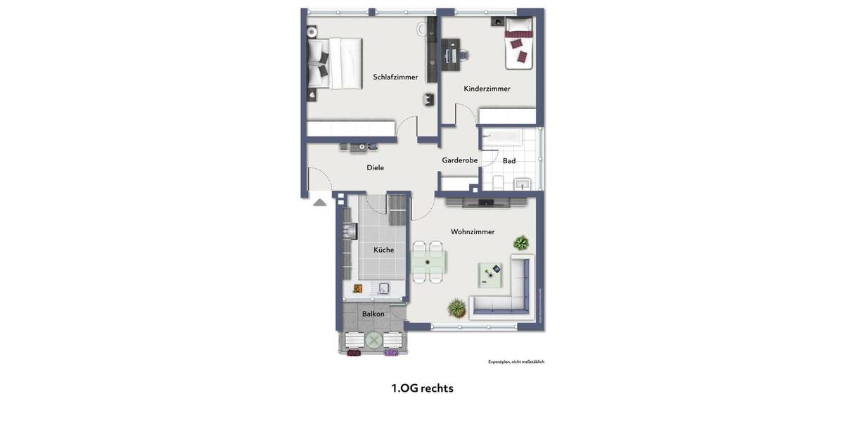 Etagenwohnung Osnabrück Hellern - 3 Zimmer, 83 m&sup2;, 185.000&euro; | Angebot:26805676