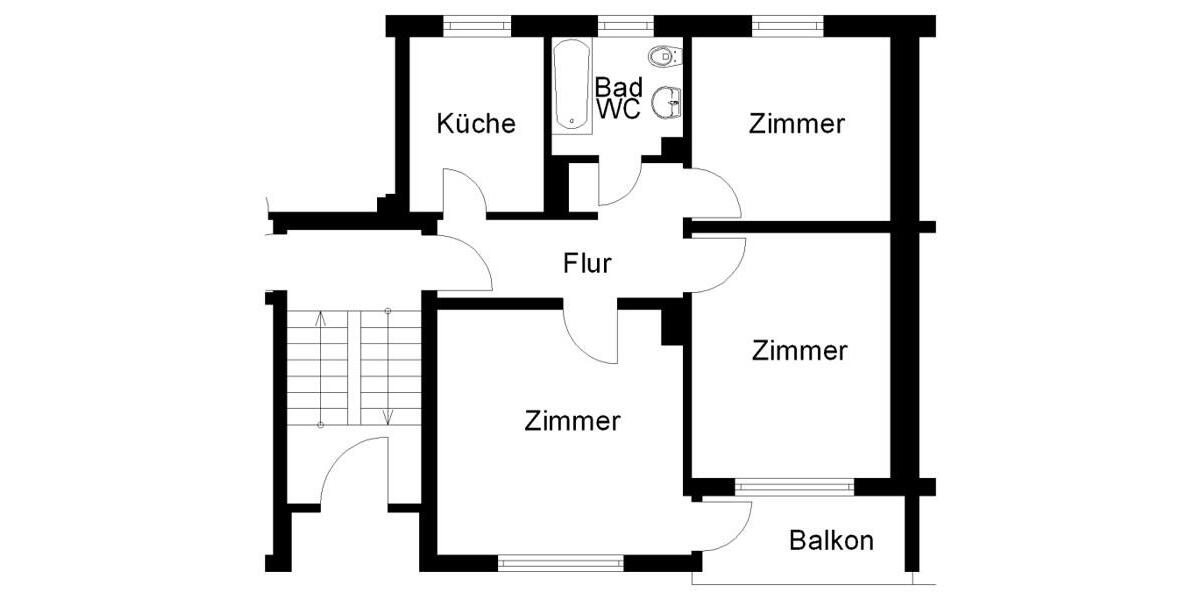 Erdgeschoßwohnung Osnabrück Wüste - 3 Zimmer, 61 m&sup2;, 673&euro; | Angebot:26106458