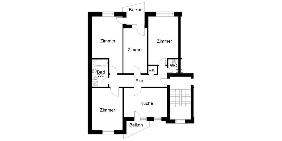 Dachgeschoßwohnung Osnabrück Nahne - 4 Zimmer, 86 m&sup2;, 849&euro; | Angebot:22247535