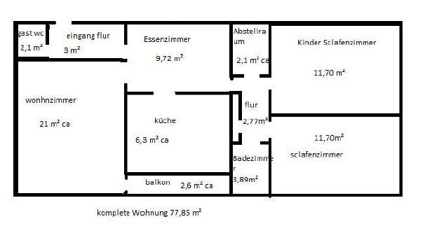 Erdgeschoßwohnung Dissen am Teutoburger Wald - 4 Zimmer, 77 m&sup2;, 160.000&euro; | Angebot:26400467