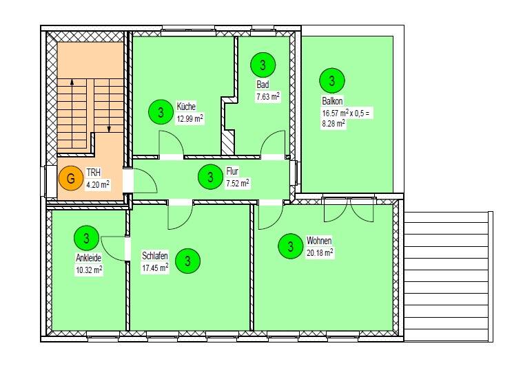 Etagenwohnung Bohmte Hinterfelde - 2 Zimmer, 81 m&sup2;, 270.072&euro; | Angebot:21123389