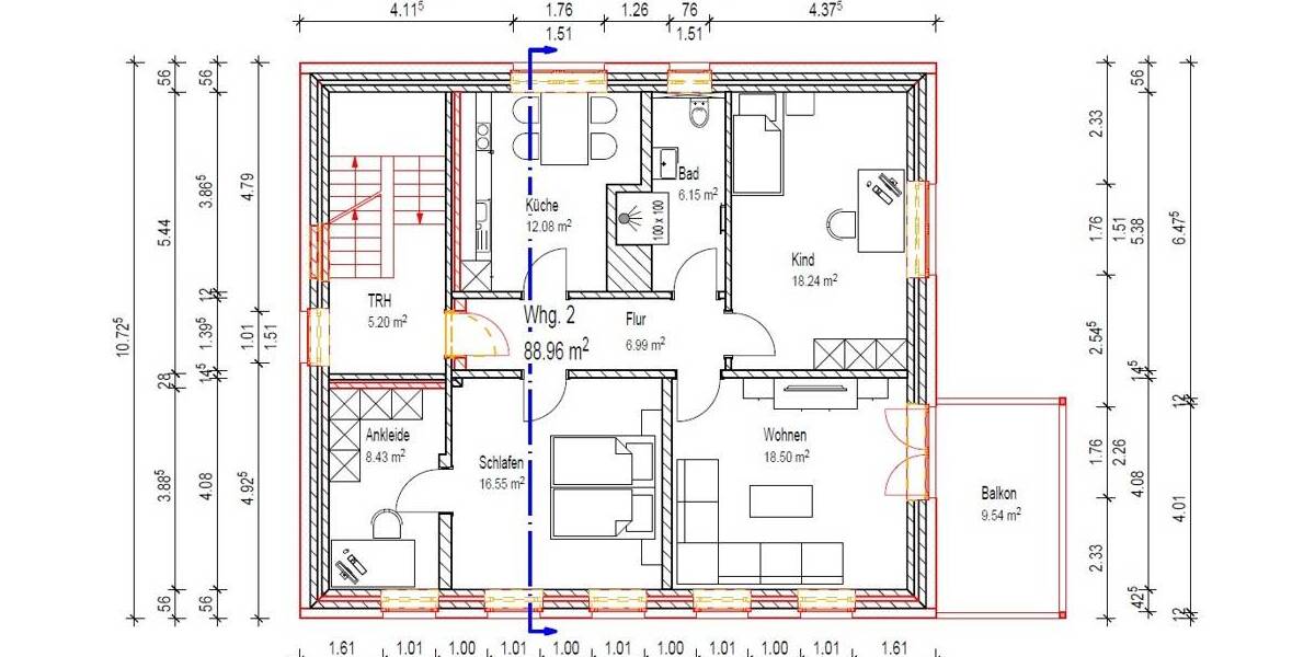 Etagenwohnung Bohmte Hinterfelde - 3 Zimmer, 89 m&sup2;, 293.568&euro; | Angebot:20592127