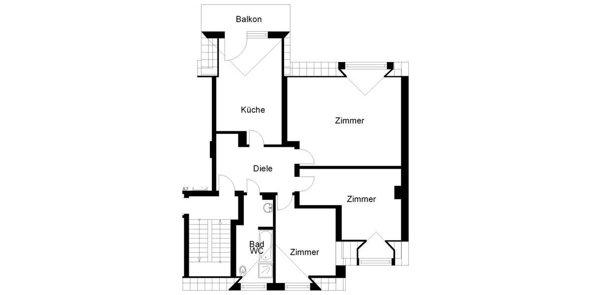 Dachgeschoßwohnung Osnabrück Gretesch - 3 Zimmer, 112 m&sup2;, 952&euro; | Angebot:24323653