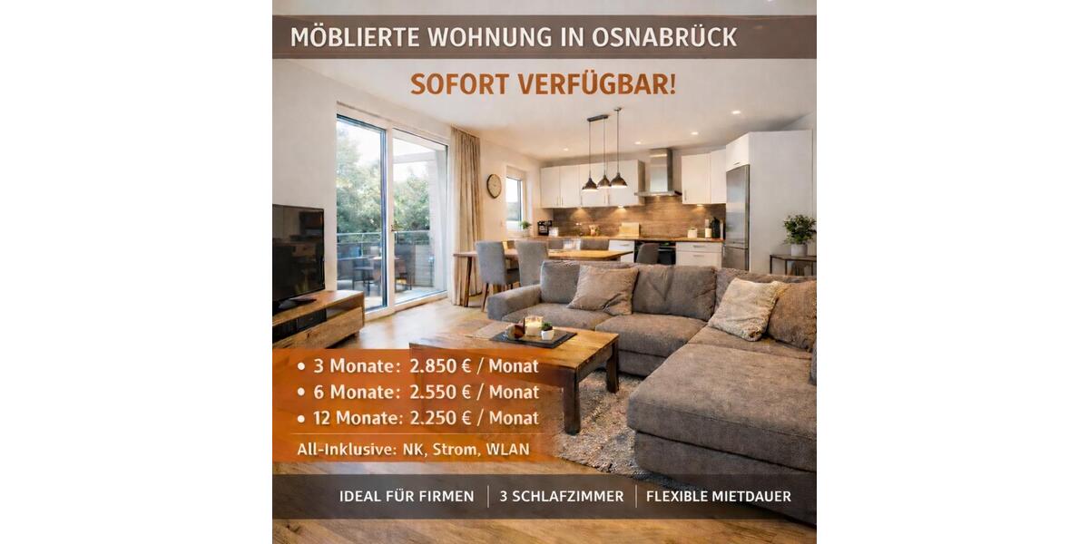 Etagenwohnung Osnabrück Gretesch - 4 Zimmer, 110 m&sup2;, 2.100&euro; | Angebot:24802793