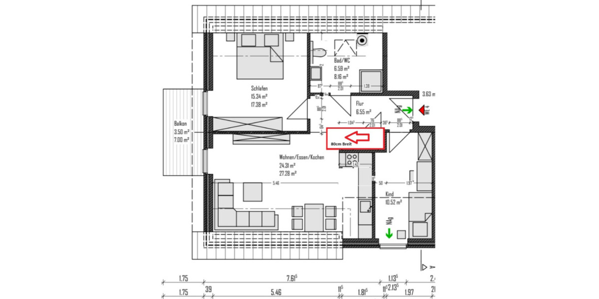 Dachgeschoßwohnung Bramsche - 4 Zimmer, 83 m&sup2;, 810&euro; | Angebot:25404054