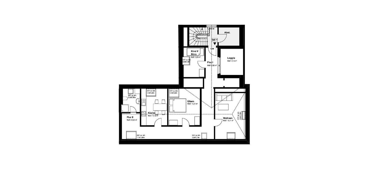 Dachgeschoßwohnung Georgsmarienhütte - 3 Zimmer, 84 m&sup2;, 910&euro; | Angebot:26375703