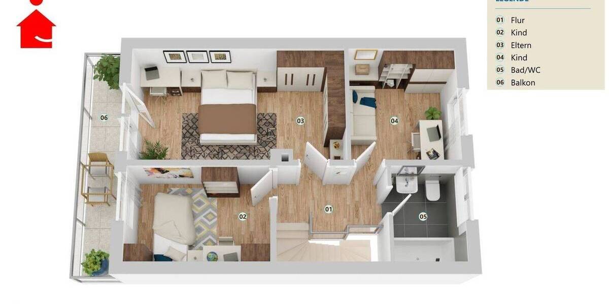 Reihenmittelhaus Ibbenbüren Stadt - 4 Zimmer, 100 m&sup2;, 239.000&euro; | Angebot:26672760