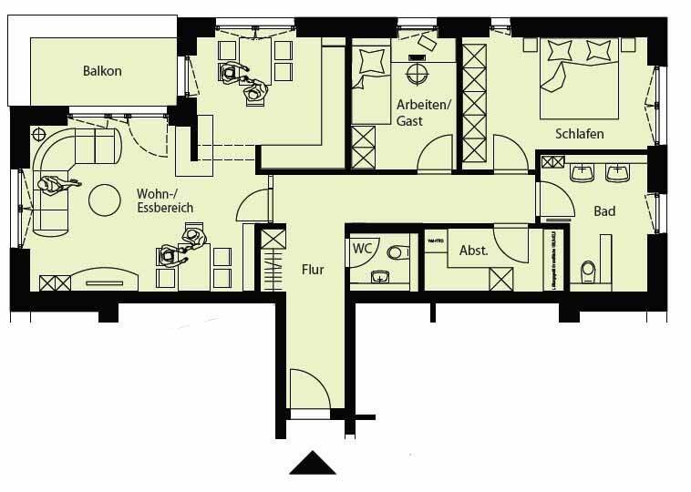 Etagenwohnung Osnabrück Westerberg - 3 Zimmer, 1.250&euro; | Angebot:26804341