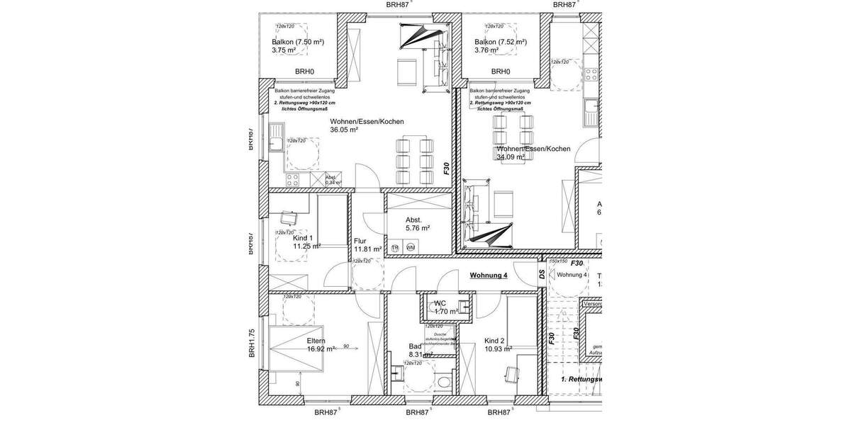 Etagenwohnung Bissendorf - 4 Zimmer, 106 m&sup2;, 1.350&euro; | Angebot:25755195