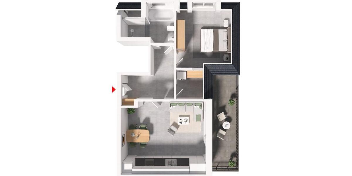Dachgeschoßwohnung Lotte - 2 Zimmer, 68 m&sup2;, 1.039&euro; | Angebot:24247076