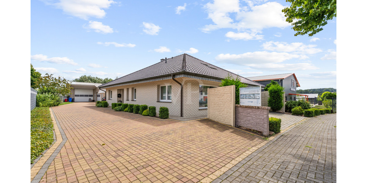 Arbeit und Vergnügen vereinen- Junge Betriebs- und Wohnimmobilie mit Lagerhalle - Bungalow Mettingen Mettingen | Angebot:22979014