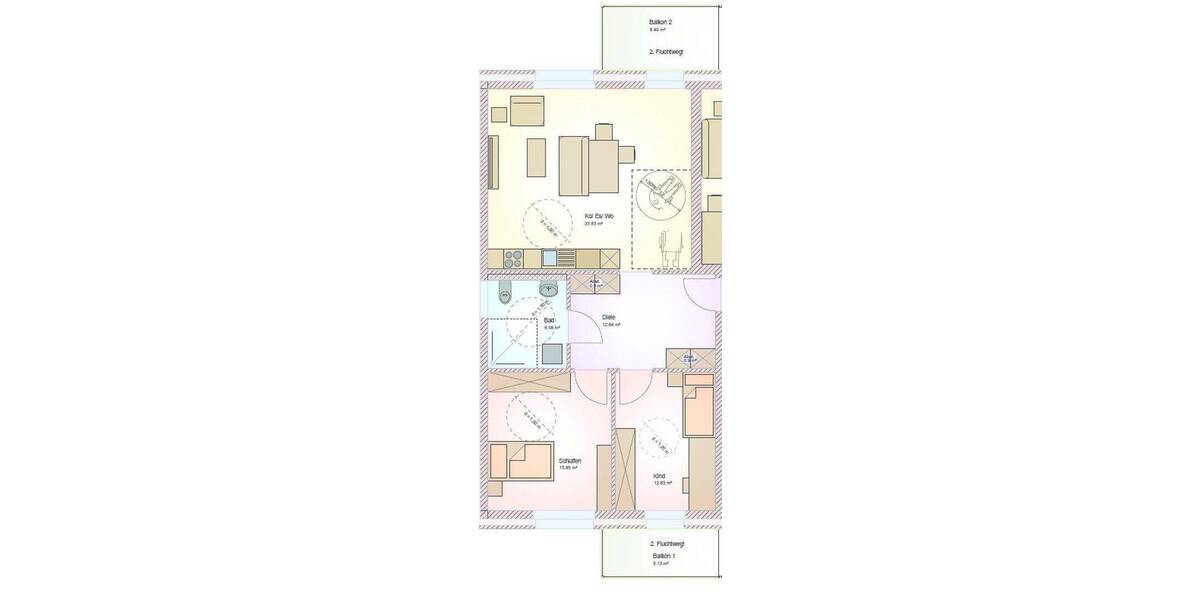 Etagenwohnung Neuenkirchen-Vörden Neuenkirchen - 2 Zimmer, 50 m&sup2;, 625&euro; | Angebot:26907745