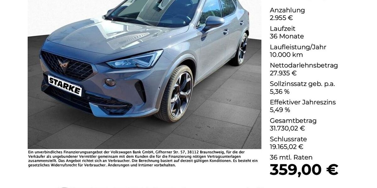 Cupra Formentor 44.192 km 30.890 &euro; Osnabrück 49078
