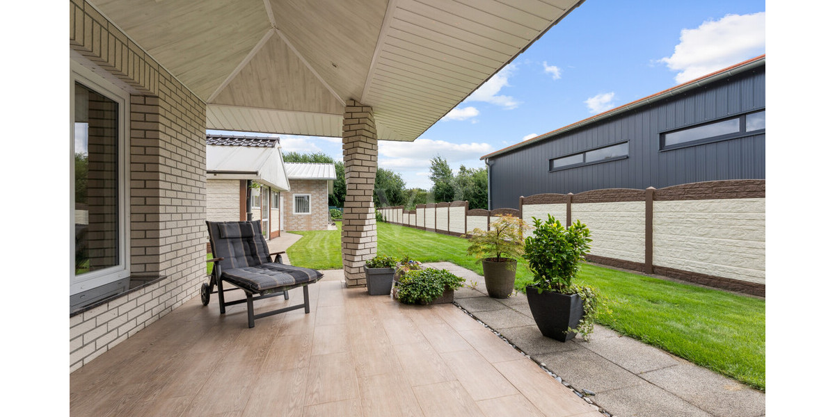 Arbeit und Vergnügen vereinen- Junge Betriebs- und Wohnimmobilie mit Lagerhalle - Bungalow Mettingen Mettingen | Angebot:22979014