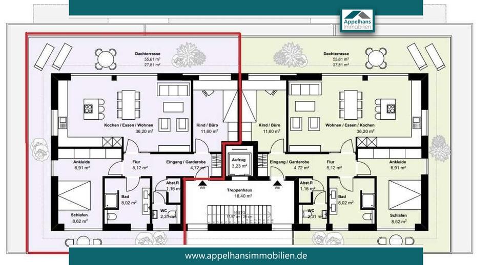 Stilvolle Penthouse-Wohnung am Harderberg zur Vermietung! 3 zimmer