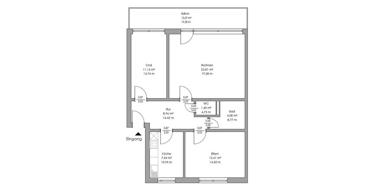 Etagenwohnung Lotte Wersen - 3 Zimmer, 78 m&sup2;, 199.000&euro; | Angebot:26228707