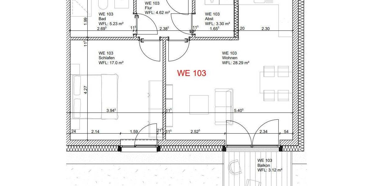 Etagenwohnung Osnabrück Innenstadt - 2 Zimmer, 61 m&sup2;, 955&euro; | Angebot:26891545