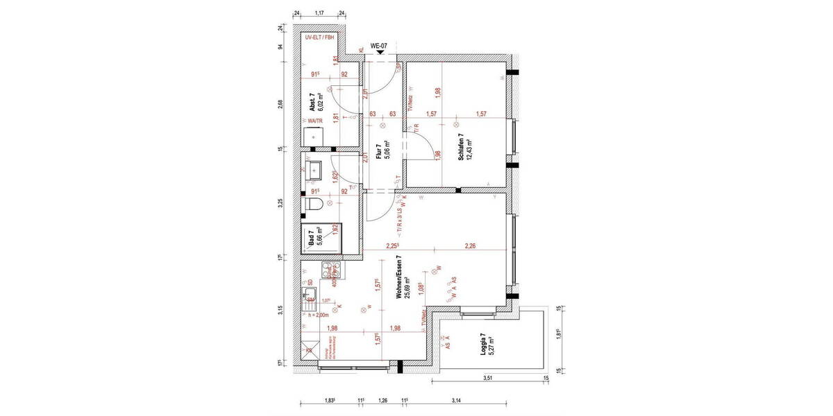 Etagenwohnung Osnabrück Voxtrup - 2 Zimmer, 58 m&sup2;, 820&euro; | Angebot:26043246