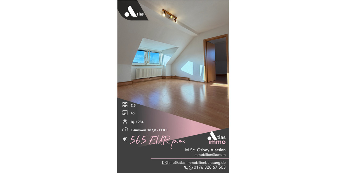 Dachgeschoßwohnung Lengerich - 2.5 Zimmer, 45 m&sup2;, 565&euro; | Angebot:24338151