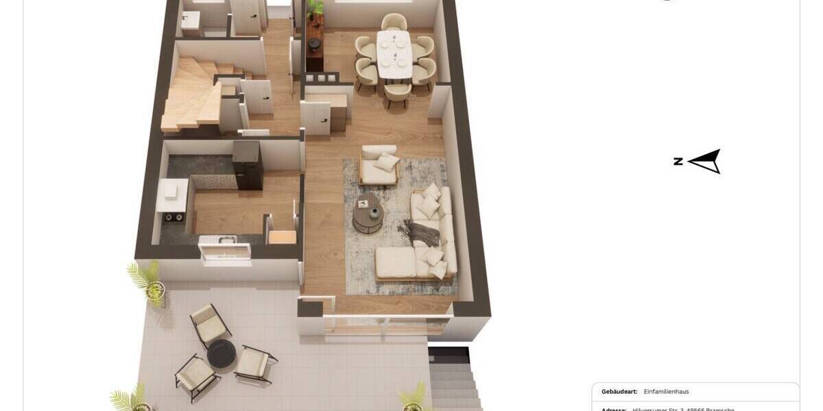 Reihenmittelhaus Bramsche - 4 Zimmer, 98 m&sup2;, 255.000&euro; | Angebot:26751143
