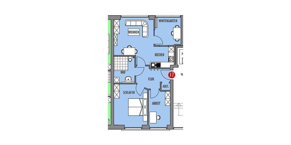 Etagenwohnung Osnabrück Innenstadt - 3 Zimmer, 68 m&sup2;, 890&euro; | Angebot:25815059