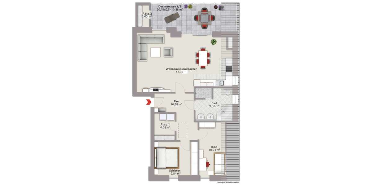 Exklusive Neubauwohnungen im Zentrum von Ostercappeln - Dachgeschoßwohnung Ostercappeln | Angebot:24929483