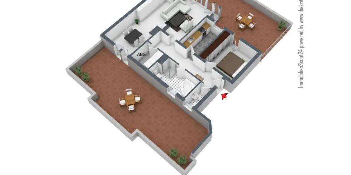 Dachgeschoßwohnung Osnabrück Wüste - 2 Zimmer, 106 m&sup2;, 1.060&euro; | Angebot:25080318