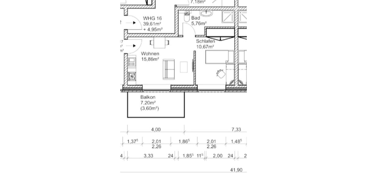 Etagenwohnung Osnabrück Hellern - 1 Zimmer, 36 m&sup2;, 700&euro; | Angebot:26282964