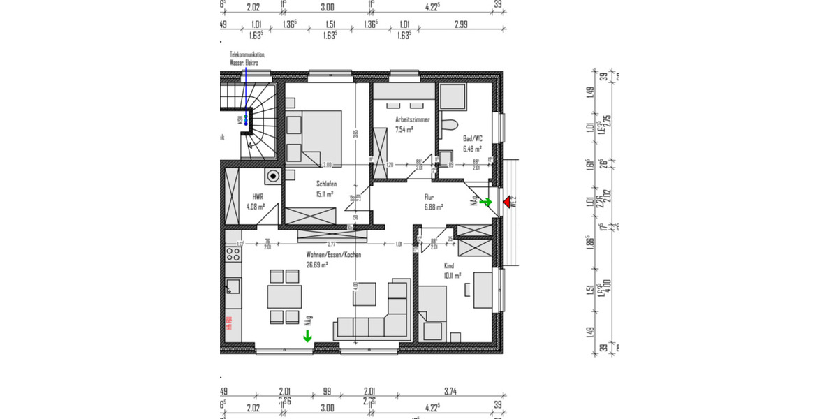 Erdgeschoßwohnung Bramsche - 4 Zimmer, 84 m&sup2;, 950&euro; | Angebot:25404069