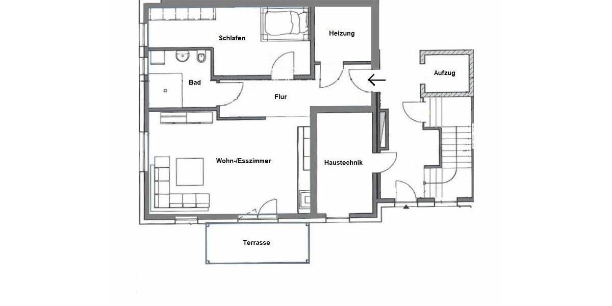 Erdgeschoßwohnung Osnabrück Gretesch - 2 Zimmer, 74 m&sup2;, 1.100&euro; | Angebot:26537987