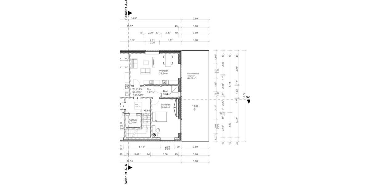 Dachgeschoßwohnung Osnabrück Hellern - 2 Zimmer, 80 m&sup2;, 1.290&euro; | Angebot:26322877