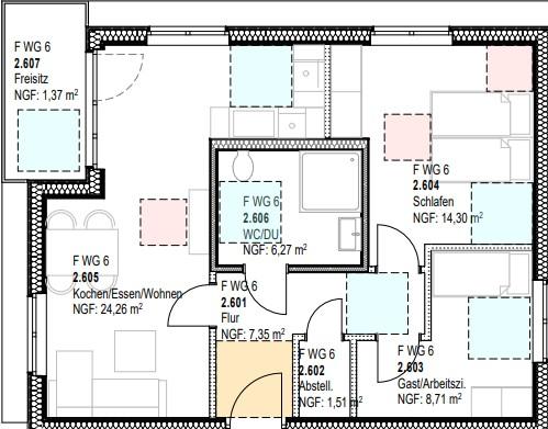 Etagenwohnung Lotte - 3 Zimmer, 64 m&sup2;, 864&euro; | Angebot:26145203