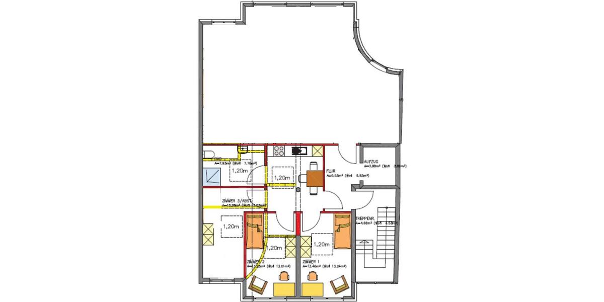 Etagenwohnung Osnabrück Fledder - 3 Zimmer, 59 m&sup2;, 900&euro; | Angebot:26687079