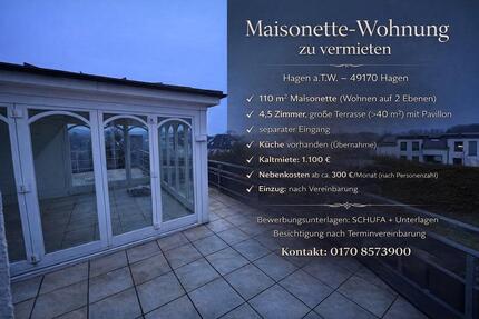 Wohnung Hagen am Teutoburger Wald - 4.5 Zimmer, 110 m&sup2;, 1.100&euro; | Angebot:24573026