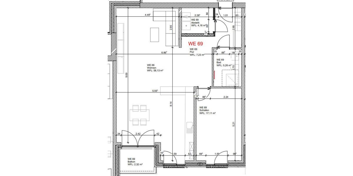 Etagenwohnung Osnabrück Eversburg - 2 Zimmer, 94 m&sup2;, 1.365&euro; | Angebot:26644533