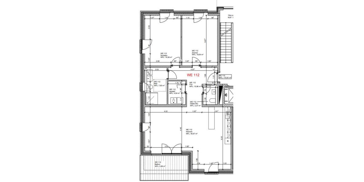Etagenwohnung Osnabrück Eversburg - 3 Zimmer, 116 m&sup2;, 1.735&euro; | Angebot:25413050