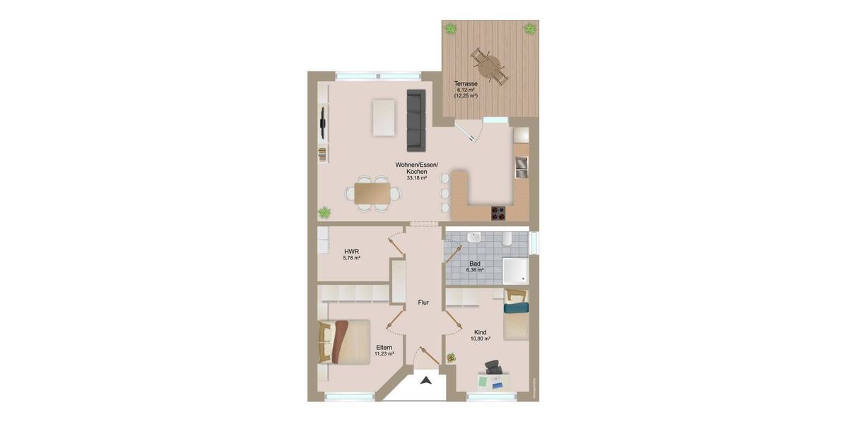 Etagenwohnung Bissendorf / Schledehausen Schledehausen - 3 Zimmer, 80 m&sup2;, 920&euro; | Angebot:26927813