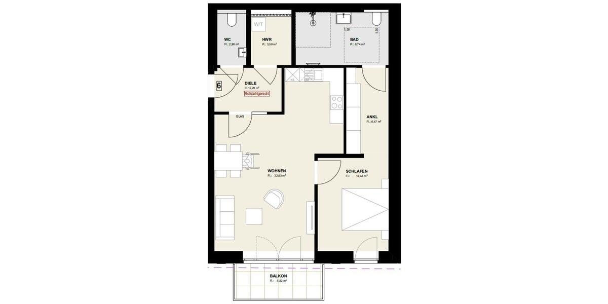 Etagenwohnung Bramsche - 2 Zimmer, 80 m&sup2;, 995&euro; | Angebot:25348895