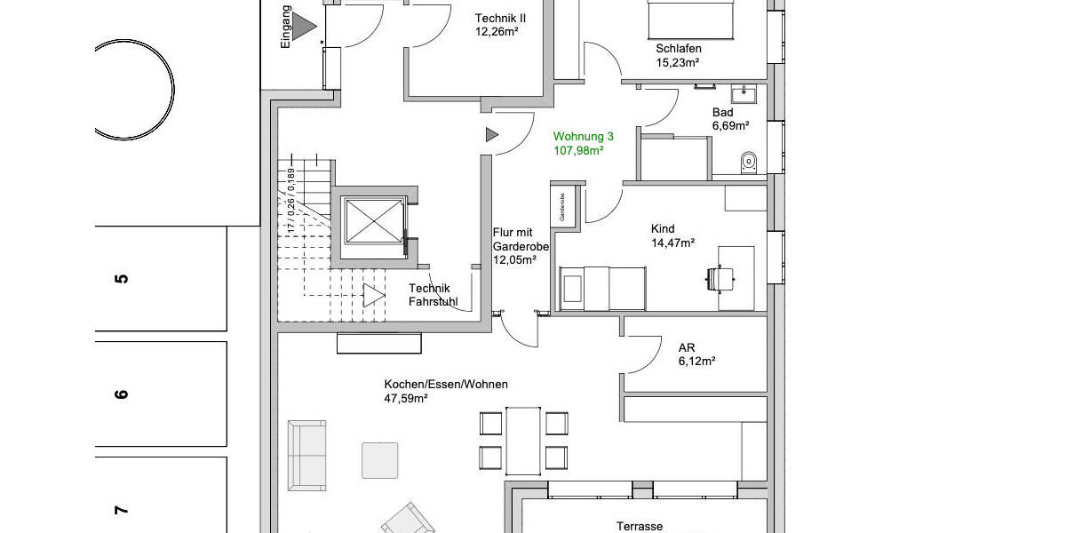 Etagenwohnung Osnabrück Voxtrup - 3 Zimmer, 104 m&sup2;, 436.973&euro; | Angebot:26659740