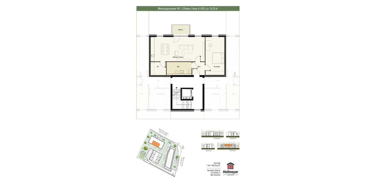 Etagenwohnung Osnabrück Hafen - 2 Zimmer, 76 m&sup2;, 1.029&euro; | Angebot:25047135