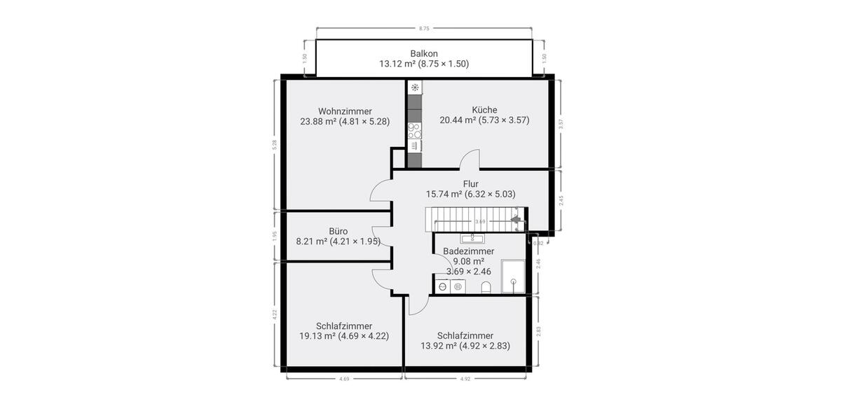 Dachgeschoßwohnung Damme - 4 Zimmer, 102 m&sup2;, 1.190&euro; | Angebot:24378116