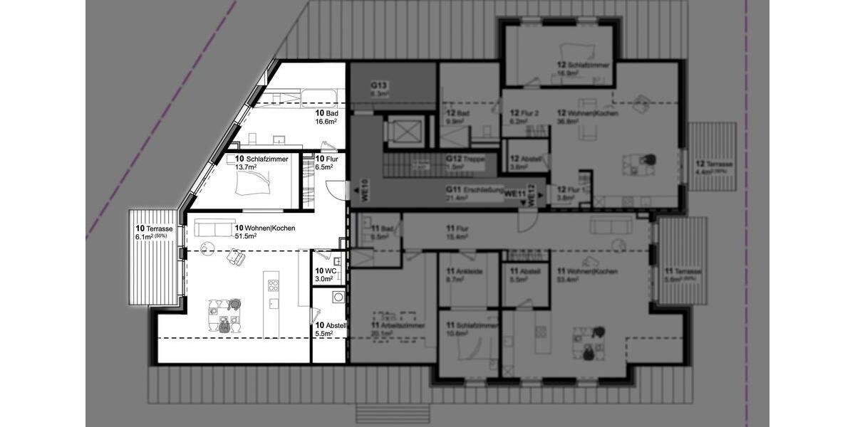 Dachgeschoßwohnung Bramsche - 2 Zimmer, 103 m&sup2;, 1.150&euro; | Angebot:25268887