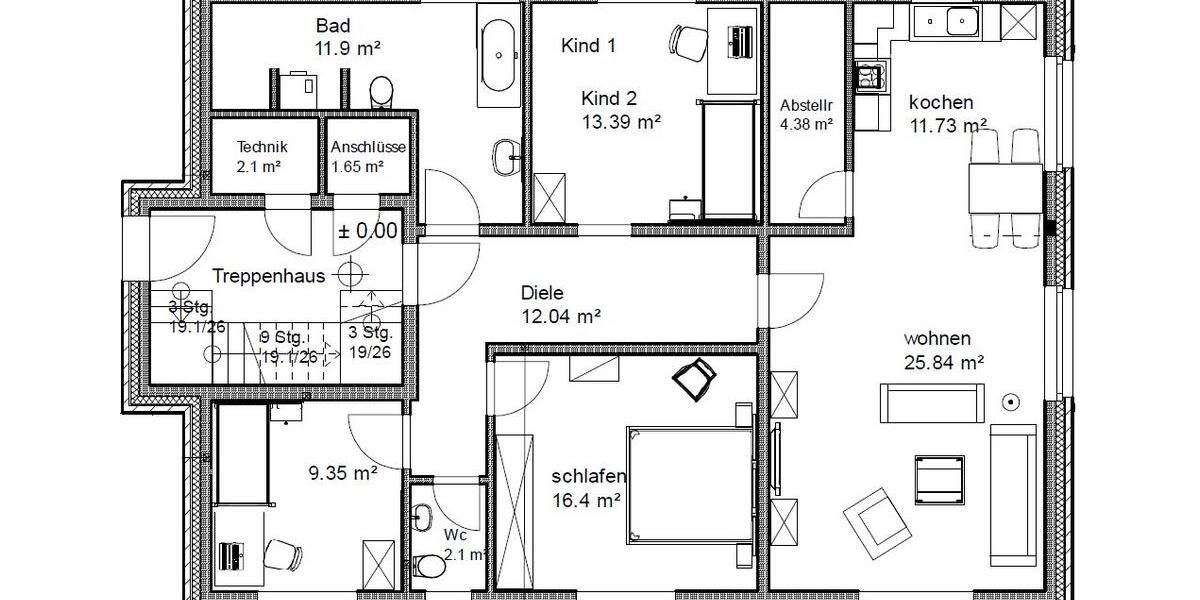 Erdgeschoßwohnung Bohmte - 4 Zimmer, 109 m&sup2;, 295.000&euro; | Angebot:26489232