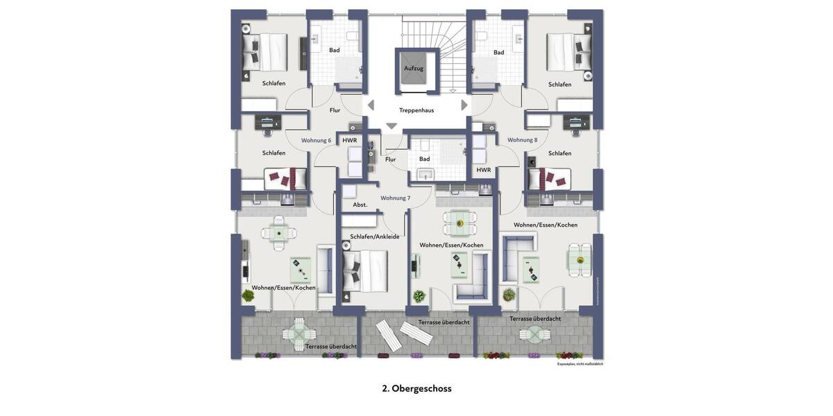 Etagenwohnung Ibbenbüren Stadt - 3 Zimmer, 69 m&sup2;, 897&euro; | Angebot:26862554