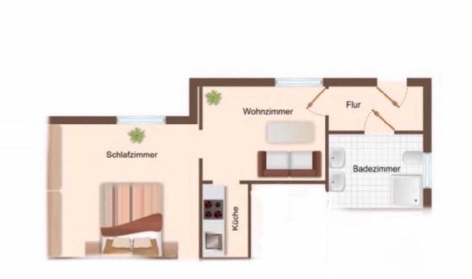 Erdgeschoßwohnung Melle - 1.5 Zimmer, 38 m&sup2;, 480&euro; | Angebot:26517272