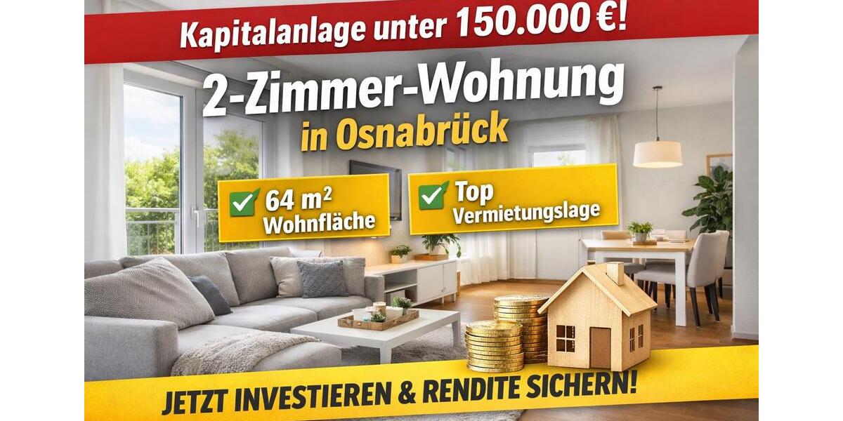 Etagenwohnung Osnabrück Fledder - 2 Zimmer, 64 m&sup2;, 120.000&euro; | Angebot:26196895