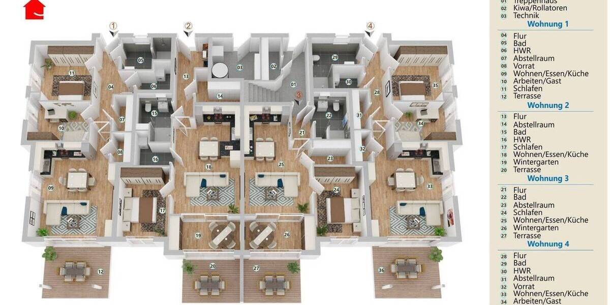 Etagenwohnung Mettingen - 2 Zimmer, 75 m&sup2;, 325.500&euro; | Angebot:25191032